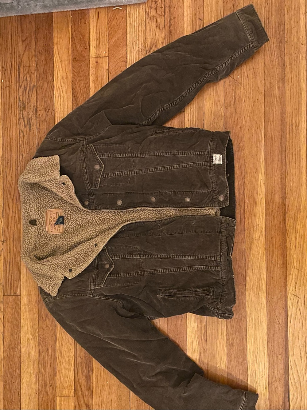 Abercrombie & Fitch Brown Corduroy Sherpa Jacket